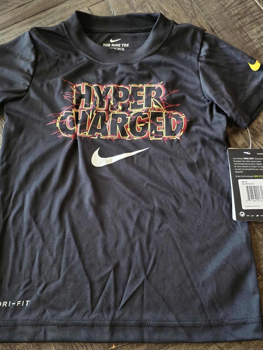 Nike Black 'Hyper Charged' Graphic Short Sleeve Tee